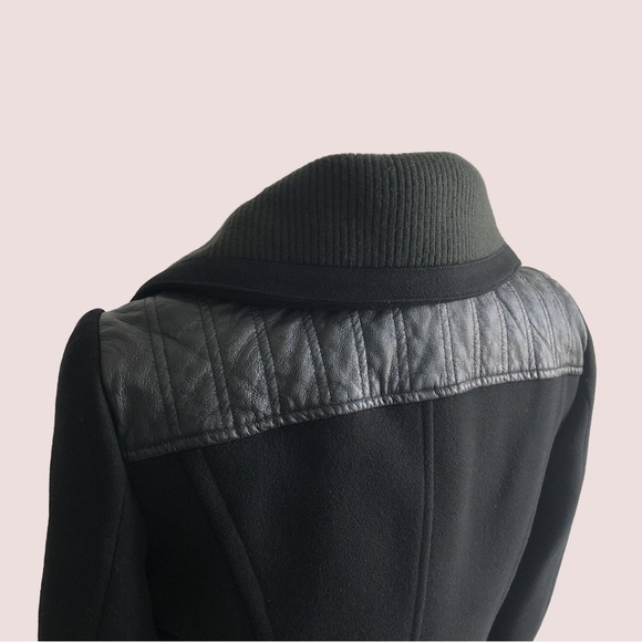 BEBE Wool Leather Cropped Jacket S - Picture 4 of 5